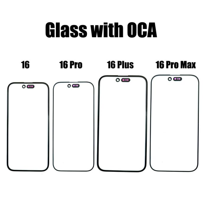 1:1 Front Glass with OCA and Foam for iPhone 16 Series