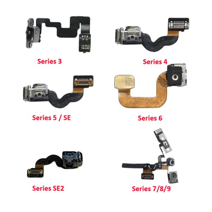 Spin Axis Rotating Shaft Frame Housing Crown Screw Button Nut Flex Cable For Apple Watch Series